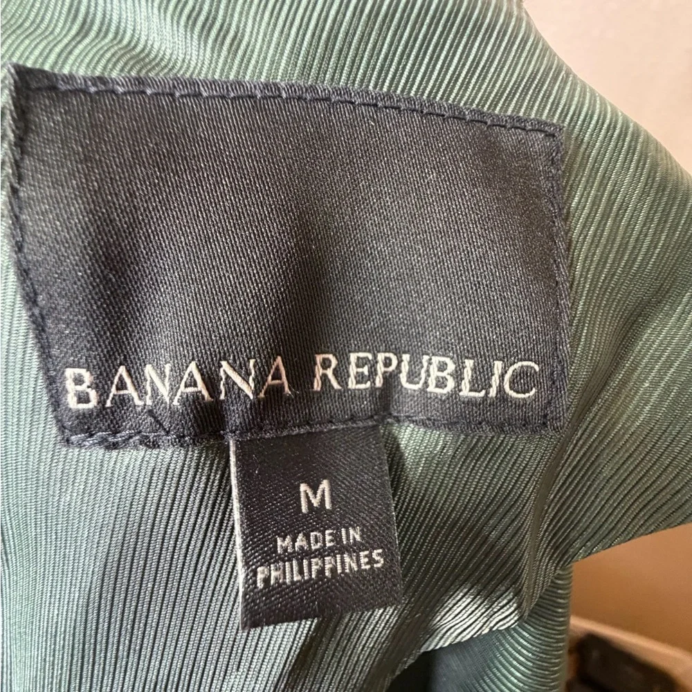 Banana Republic Double-Breasted Green Italian Wool Military Style Jacket‎